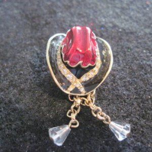 FLASH SALE Swarovski Swan Signed Cowboy/girl Hat with crystal dangles.
